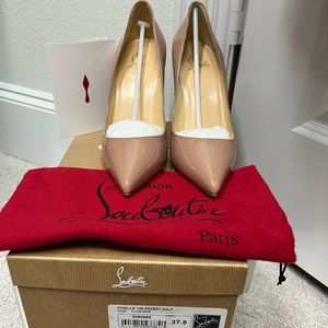 Pigalle 100 Patent Calf/ christian louboutin/ size 7.5/ worn once for wedding